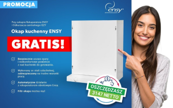Kup Rekuperator ENSY i odkurzacz centralny IZZY, a okap kuchenny ENSY otrzymasz gratis!