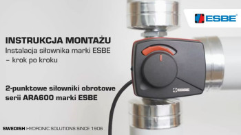 Instalacja 2-punktowego siłownika ESBE serii ARA600 na zaworze serii VRG